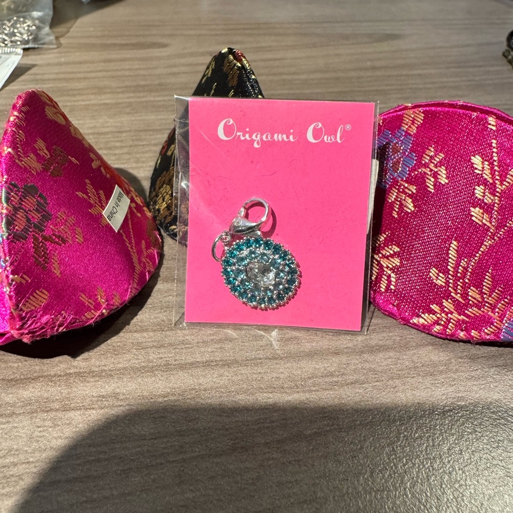 Origami Owl Aqua Vintage Dangle with Swarovski crystals